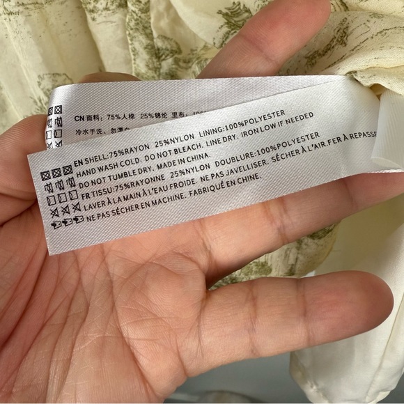 En Saison Leighton Toile Minidress Cream/Olive - Picture 16 of 16